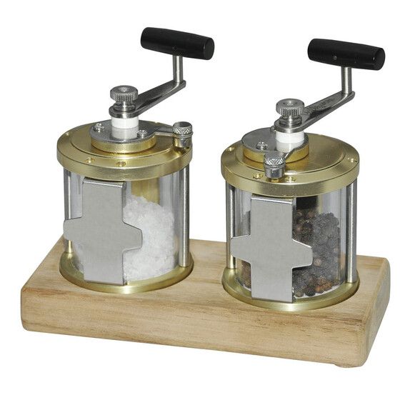 Jaycar Fishing Reel Salt & Pepper Grinders – Penn Style with Teak Base