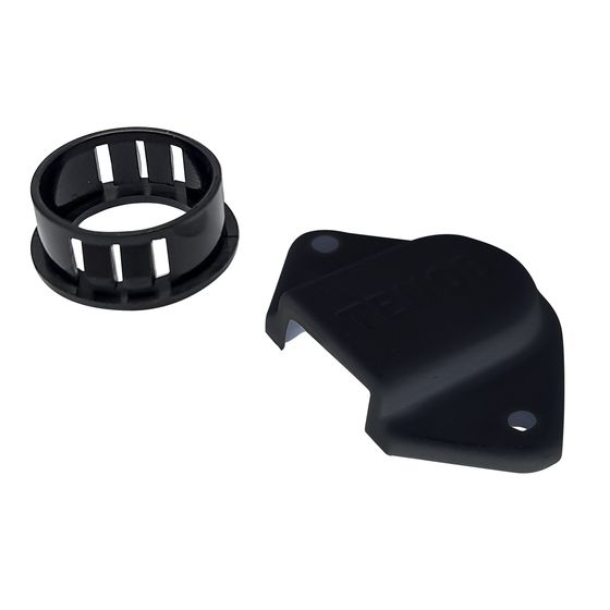 Black 28mm Panel Grommet with Screw-Mounted Cover