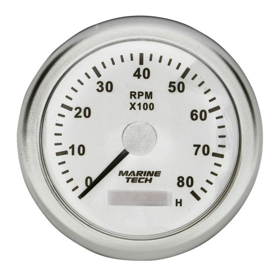 Jaycar 8000 RPM Tachometer with Hour Meter – White Face