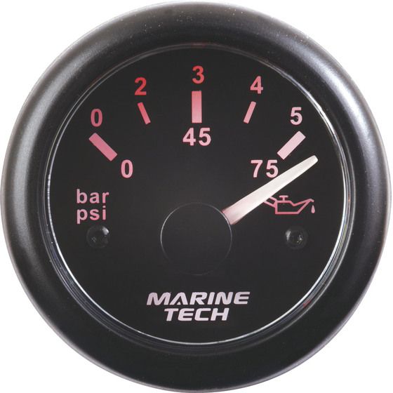 OIL PRESSURE GAUGES - 5 BAR BLACK