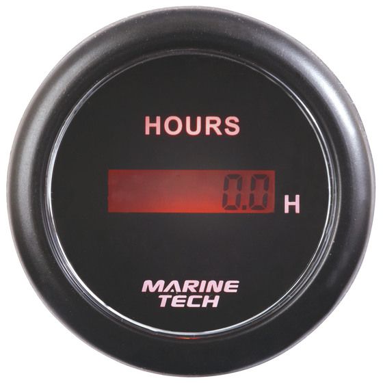 Jaycar Hour Meter – LCD Black, 0–99,999 Hours, 12/24V, Switchable Amber/Red Bezel