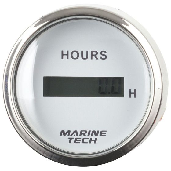 7-DIGIT LCD HOUR METER 60MM WHITE