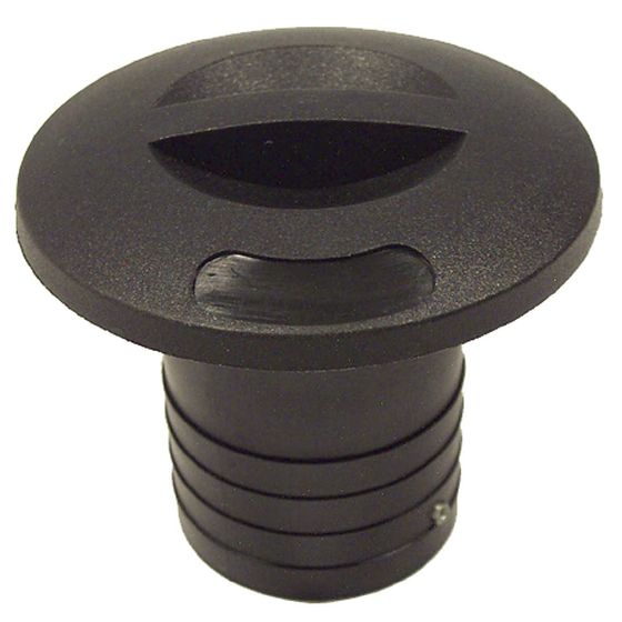 Jaycar Black Nylon Deck Filler – UV Resistant, Flush Mount, 38mm Fuel or 50mm Diesel Hose