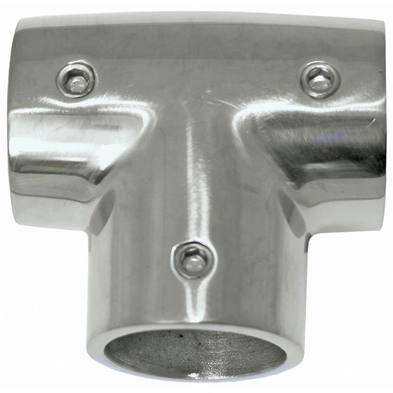316 Stainless Steel Guardrail Fitting – 60° Tee, Right Angle, 22mm (7/8") Dia × 2m – Mirror Polished