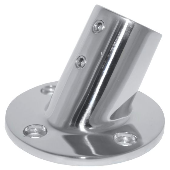 316 Stainless Steel Guardrail Fitting – 60° Base, 70mm Dia, for 25mm (1") Tubing – Mirror Polished