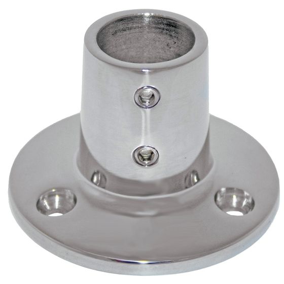 316 Stainless Steel Guardrail Fitting – 90° Base, 70mm Dia, for 25mm (1") Tubing – Mirror Polished