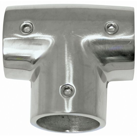 316 Stainless Steel Guardrail Fitting – 90° Tee, Right Angle, 25mm (1") Dia × 2m – Mirror Polished