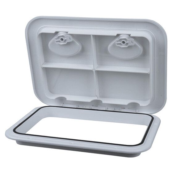 Jaycar Access Hatch 440 × 315mm – Low Profile, Weatherproof ABS, 180° Hinge