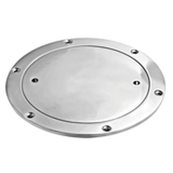 Metal Deck Plate with Key – 208mm OD / 145mm Opening | 316 Stainless Mirror Polished