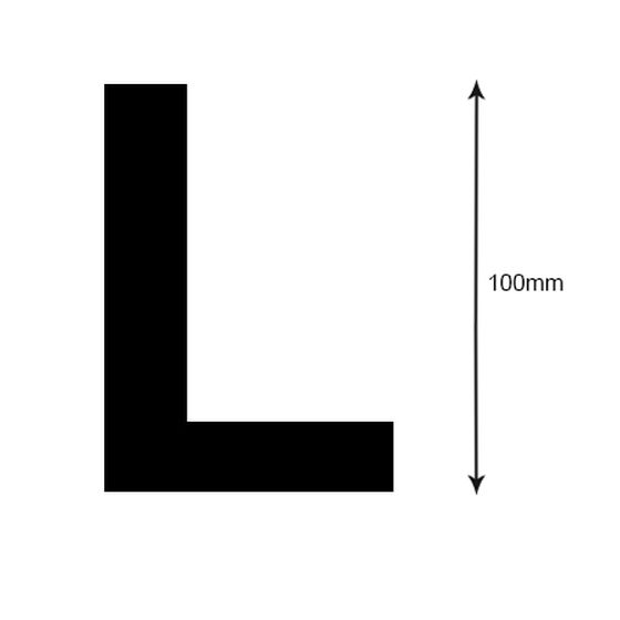 Boat Rego Sticker – Black Letter "L" 100mm (Pair)