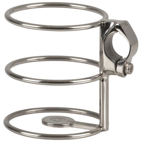 Jaycar Fixed Rail Mount Drink Holder – 316 Stainless Steel, 25mm Horizontal Rail