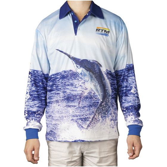RTM Long Sleeve Fishing Polo Shirt – XXL | UPF 50+ Sun Protection, Quick-Dry, 160 GSM