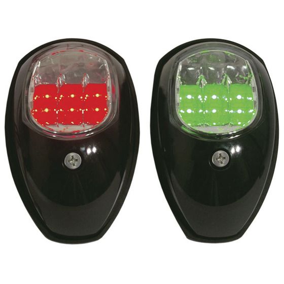 Jaycar LED Port & Starboard Navigation Lights – Black Enclosure, Single-Screw Mount (MLG125)