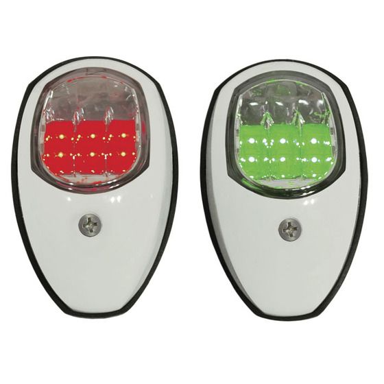 Modern Teardrop Port/Starboard Nav Light – White LED (Sold as a Pair)