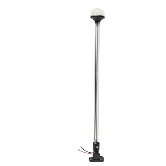 Jaycar MLG225 Fixed Mount Fold-Down 360° Anchor Light – 600mm (24") High, Top Shroud, 12V LED