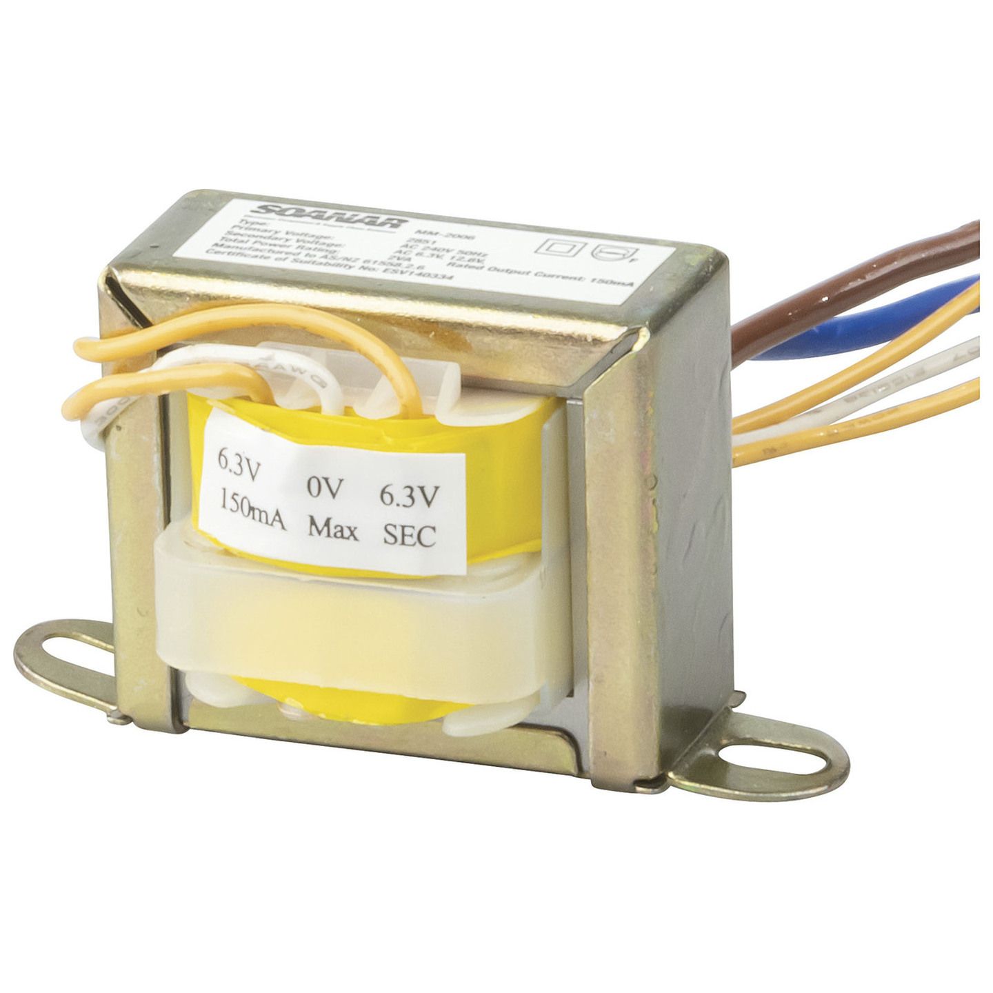 12.6V CT 150mA 1.9VA Centre Tapped Transformer Type 2851