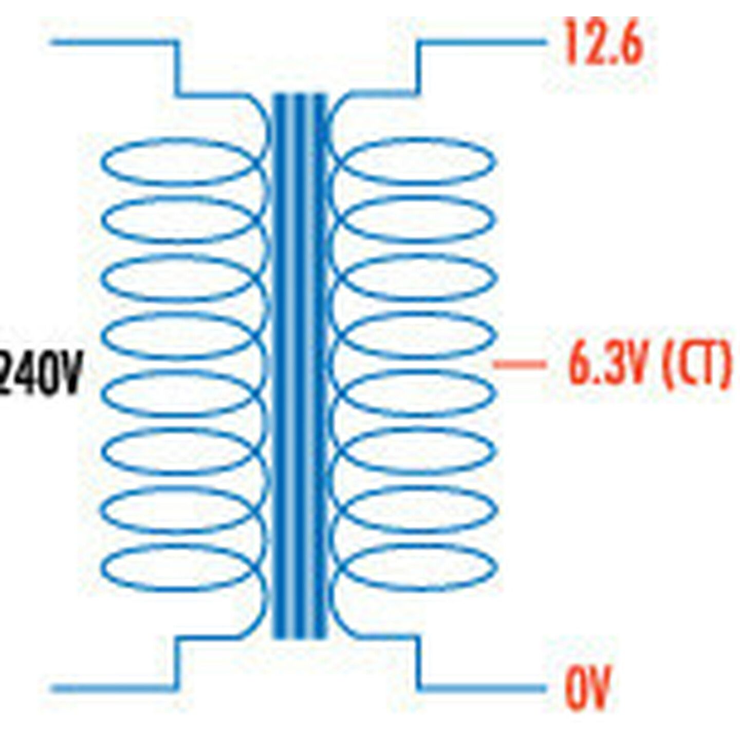 12.6V CT 150mA 1.9VA Centre Tapped Transformer Type 2851