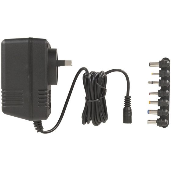 Jaycar 12VAC 1A Unregulated Power Supply with 7 DC-Style Plugs