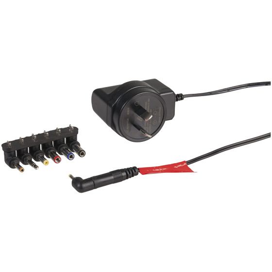 Jaycar 5V DC 1A Ultra-Slim Power Supply – 7 DC Plugs, 1.7m Lead