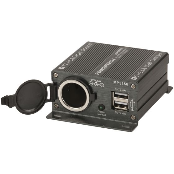 Jaycar 24V-12V DC-DC Converter 5A with USB Charging Port (MP3356)
