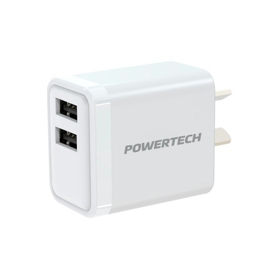 Jaycar 12W Dual USB-A Mains Power Adaptor | 2x 2.4A Phone & iPad Charger