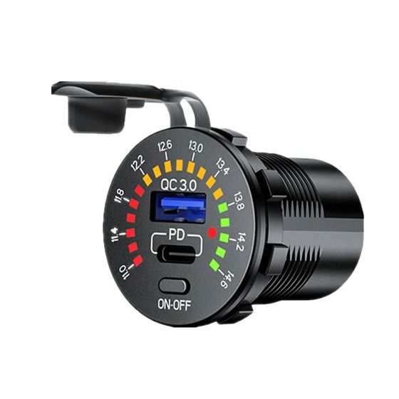 Jaycar Fast Car Charger Converter 12V/24V DC to USB-C 3.0 – 36W Power Delivery with On/Off Push Button