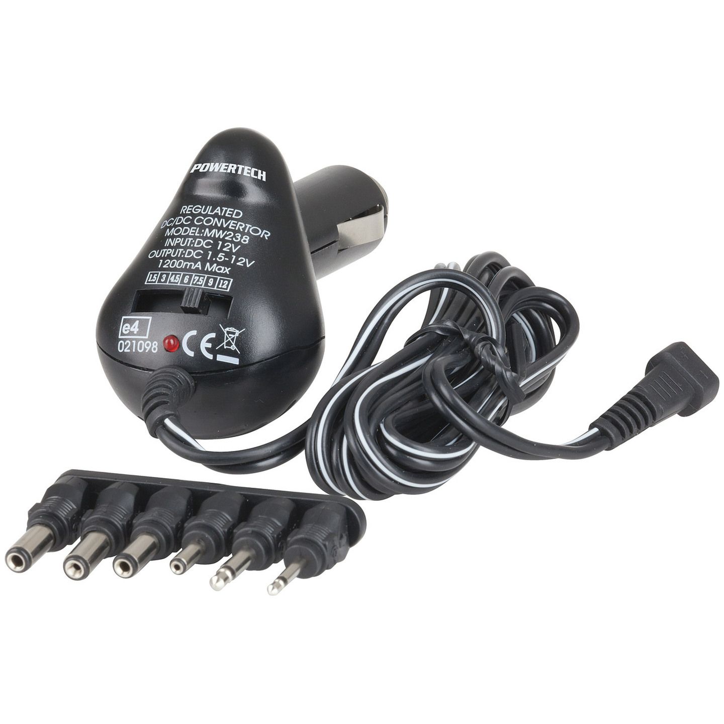 12VDC 1.2A Car Power Adaptor