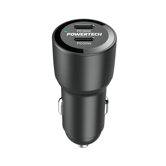 Jaycar Dual USB-C Car Charger – 2× PD 30W (60W Total) Cigarette Lighter Adaptor