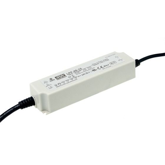 Mean Well LPF-40-12 LED Power Supply 40W 12V 3.34A | IP67 Encapsulated | 5-Year Warranty