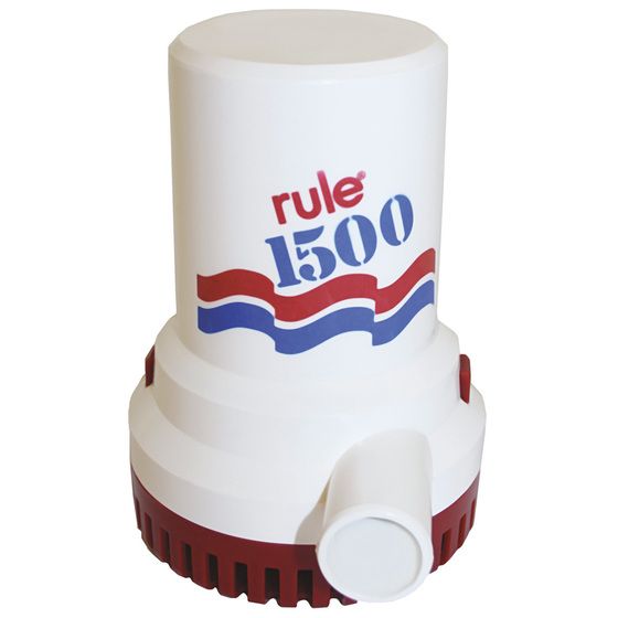 RULE 02 1500 GPH 12V Heavy Duty Bilge Pump – Fully Submersible, Teflon Seals, 28mm Outlet