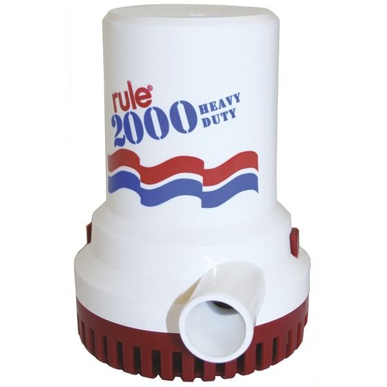 RULE 12 2000 GPH 24V Heavy Duty Bilge Pump – Fully Submersible, Teflon Seals, 28mm Outlet