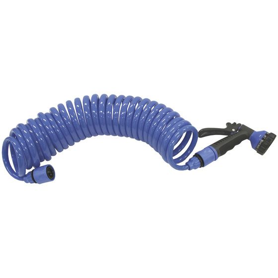 Washdown Hose and Gun – 7.5m High Pressure Coiled Set with Crimped Fittings
