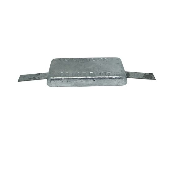 Sacrificial Block Anode 1.8kg – Zinc-Plated Strap, 160 × 80 × 23mm