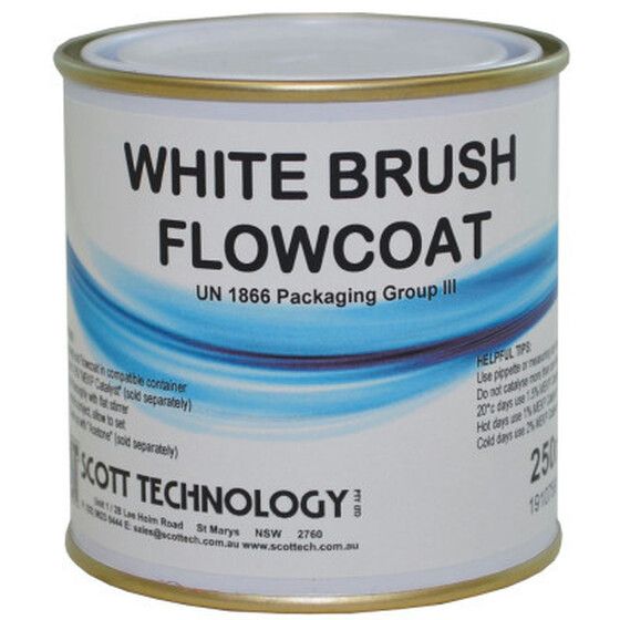 Jaycar White Polyester Flowcoat – 250mL
