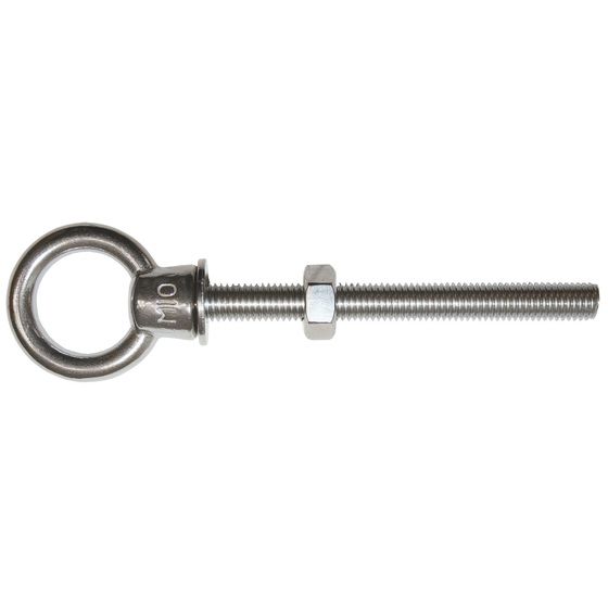 Eye Bolt with Cast Eye Nut – 6mm Thread, 60mm Length, 16mm Eye, 1000kg Breaking Strain (316 SS)