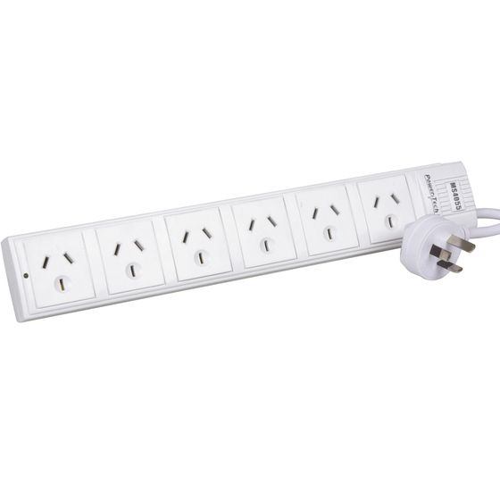 Jaycar 6-Way Powerboard – Surge & Overload Protected, 230J Energy Absorption