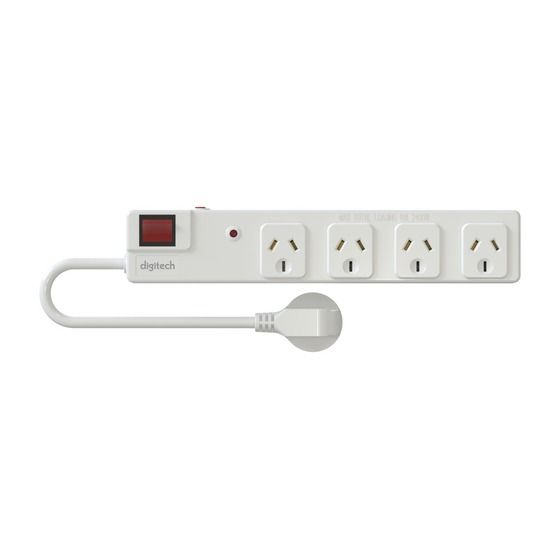Jaycar 4-Way Surge Protected Powerboard – 190J Protection, Switch with Indicator Light