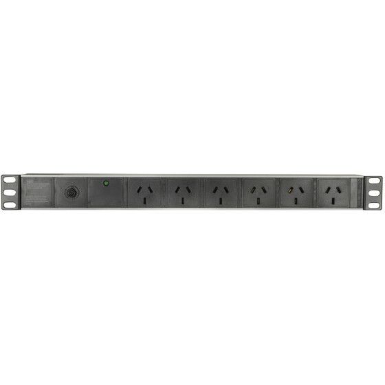 Jaycar 6-Way Rack PDU with Surge & Overload Protection – Standard 19"