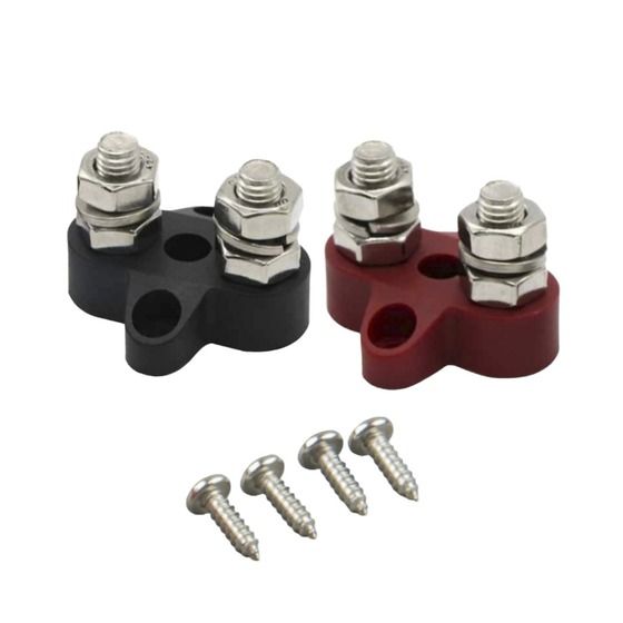 Victron Energy Dual Terminal Stud M8-Linked Set – 1 Red / 1 Black (MS6322)