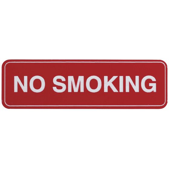 JAYCAR Adhesive No Smoking Sign 100 x 30mm – White on Red, Self-Adhesive