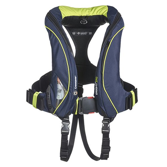 Crewfit Ergofit+ 290N PFD with Automatic Inflator – Navy/Lime (Hammar)