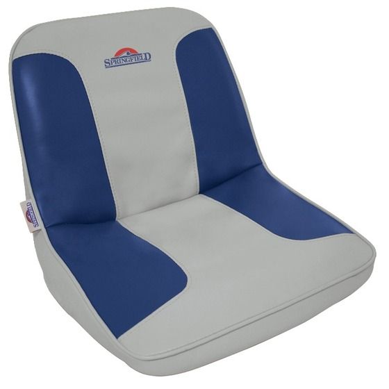 Basic Boat Seat – Blue/Grey Cushioned Vinyl, Factory-Fitted Cover (Jaycar)