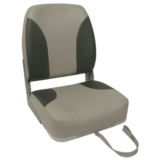 HIGH BACK FOLDING BOAT SEAT - GREY/CHARCOAL