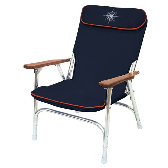 High-Back Marine Folding Deck Chair – Navy | MUA168
