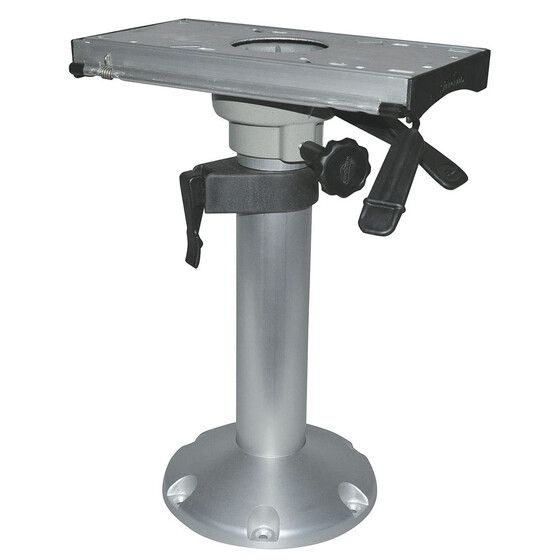 Regatta Adjustable Pedestal 450–625mm | Lockable Swivel Top | Silver Finish