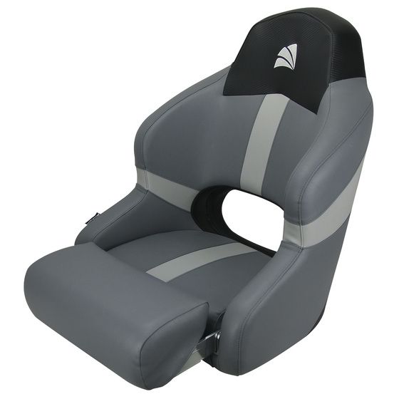 RELAXN REEF DELUXE FULL HELM BOAT SEAT - GREY / BLACK CARBON