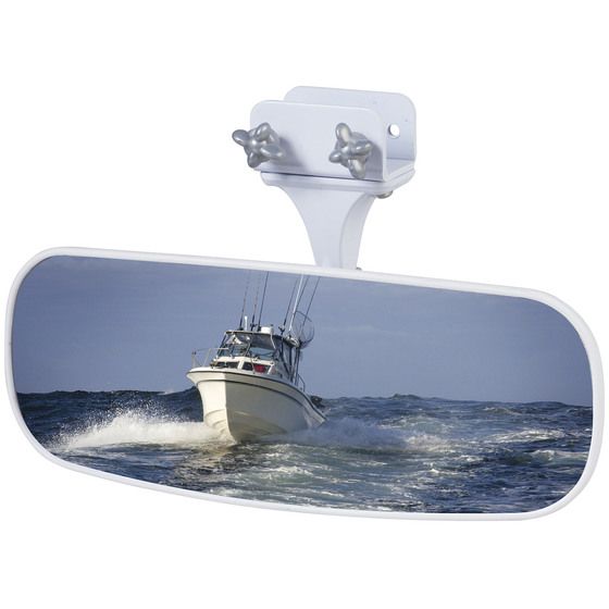 Clamp Mount Convex Ski Mirror – Tool-Free Panoramic Wake View for Square Boat Frames (260 x 90mm)