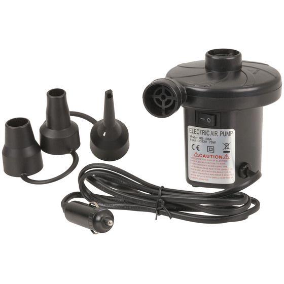 Jaycar Black 12V Inflator Air Pump – Compact Cigarette Lighter Plug for Airbeds & Pool Toys