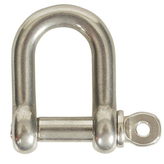 STAINLESS STEEL SHACKLES - DIA 6MM SWL 425KG - THROAT 22MM