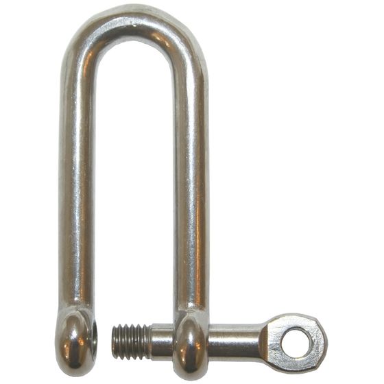 D Shackle Extra Long – 12mm Dia, 90mm Throat – 316 Grade Forged Stainless